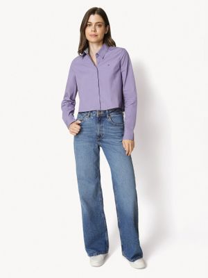 Imagen 2 del producto Camisa Classic Poplin Cropped Lila Tommy Hilfiger