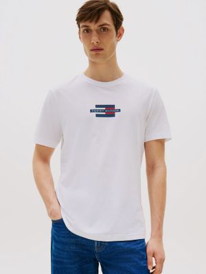 Polera Flag Box Logo Blanco Tommy Hilfiger