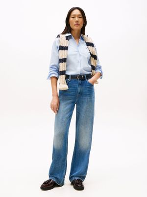 Imagen 2 del producto Camisa A Rayas Corte Regular C1O Celeste Tommy Hilfiger