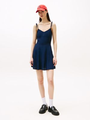 Vestido Extra Slim De Corte Evasé Azul Tommy Jeans