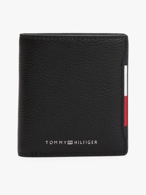 Billetera Central Trifold De Cuero Negro Tommy Hilfiger