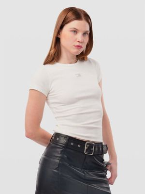 Polera Slim Fit Con Parche Blanco YBL Tommy Jeans