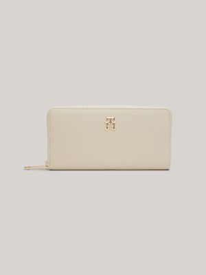 Billetera Chic Grande Con Cierre Beige Tommy Hilfiger
