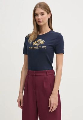 Polera Varsity De Corte Slim Azul Tommy Hilfiger