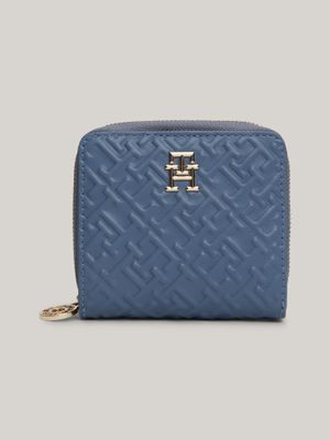 Billetera Con Monograma Celeste Tommy Hilfiger