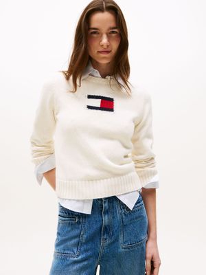Imagen 1 del producto Sweater Con Bandera Bordada Blanco Tommy Hilfiger