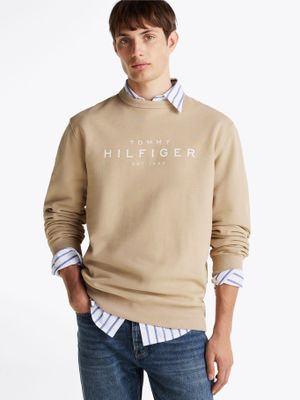 Polerón Solid Con Logo Beige Tommy Hilfiger