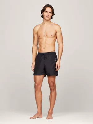 Traje De Baño De Largo Con Logo Negro Tommy Hilfiger