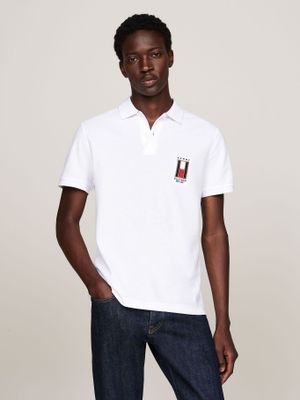 Polo Logo Corte Regular Vertical Blanco Tommy Hilfiger