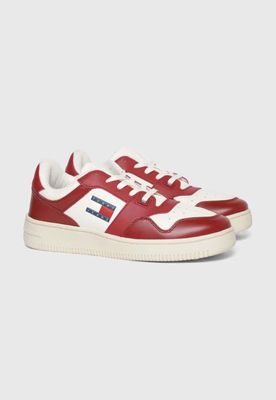 Zapatillas Essential Retro De Cuero Rojo Tommy Jeans