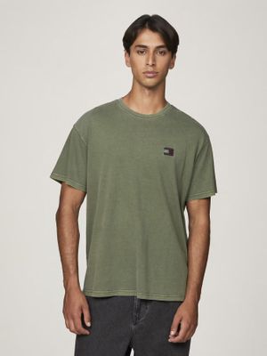 Polera Relaxed Fit Con Parche Tejido Verde Tommy Jeans