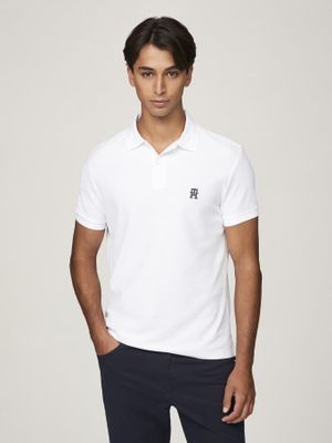 Polo Con Logo De Monogram Blanco Tommy Hilfiger