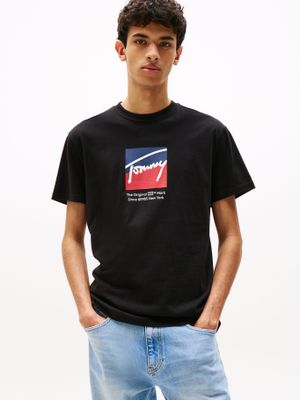 Polera Con Logo Distintivo Negro BDS Tommy Jeans