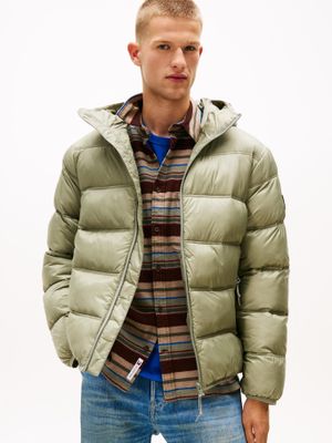 Parka Acolchada Hooded Con Logo Verde Tommy Jeans