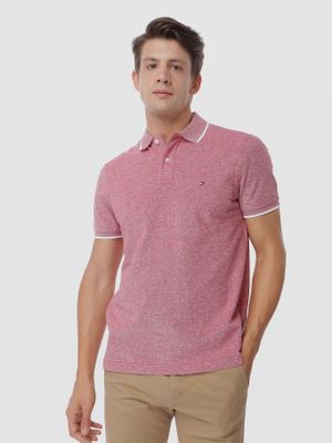 Polo Regular Fit Con Logo Rojo Tommy Hilfiger