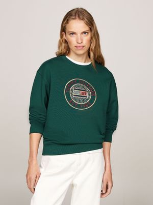 Polerón Nautico Logo Bordado Verde Tommy Hilfiger
