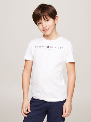 Polera Kids Essential Logo C-Neck Blanco Tommy Hilfiger