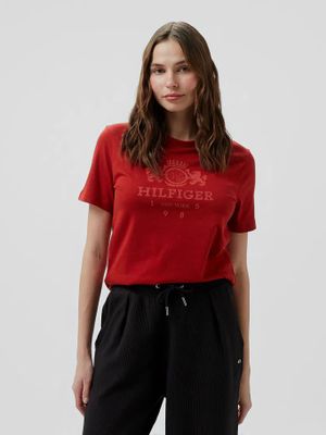 Polera Varsity Crest Logo Rojo Tommy Hilfiger