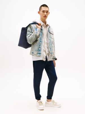 Joggers Slim Fit Con Logo Bordado Azul Tommy Jeans