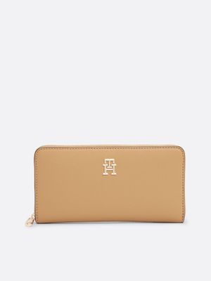 Billetera Soft Con Cierre Beige Tommy Hilfiger