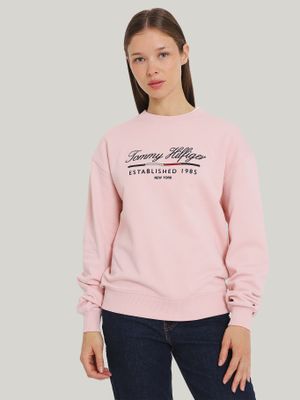 Polerón Script Con Logo Rosado Tommy Hilfiger