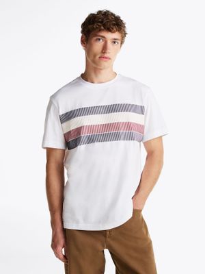 Polera Shadow Global Stripe Blanco Tommy Hilfiger
