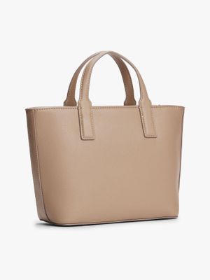 Tote Con Bandolera Textil Beige Tommy Hilfiger