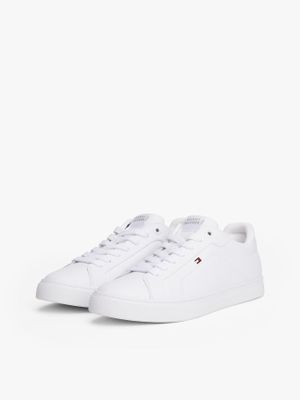Zapatillas En Cuero Icon Court Blanco Tommy Hilfiger