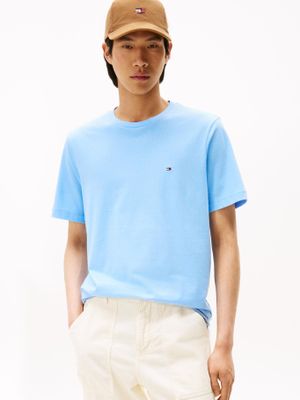 Polera Esencial Cot-Neck Regular Celeste Tommy Hilfiger