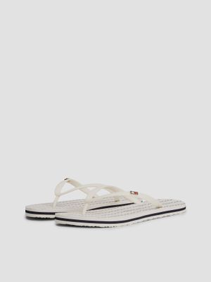 Sandalias Con Logo Esmaltado Blanco Tommy Hilfiger