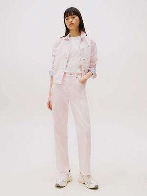 Jeans Straight De Cinco Bolsillos Rosado Tommy Jeans