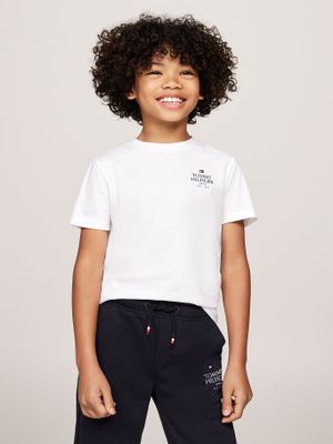 Polera De Niño Con Logo Gráfico Blanco Tommy Hilfiger