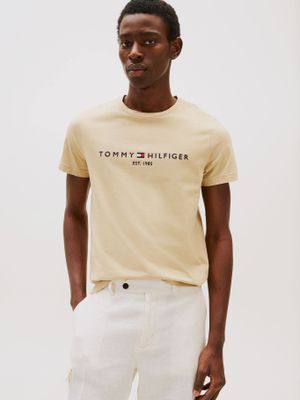 Polera  Logo Slim Fit Beige RBT Tommy Hilfiger