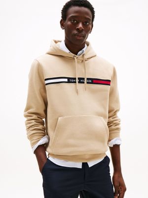 Polerón Hoodie Chest Logo Beige RBT Tommy Hilfiger