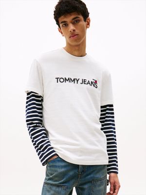 Polera Con Logo De Parche Blanco YBL Tommy Jeans