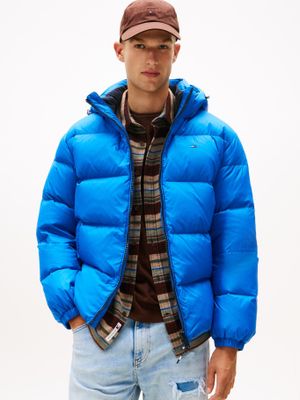 Parka Essential Acolchada C Gorro Azul Tommy Jeans