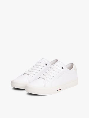 Zapatilla Cuero Logo Distintivo Blanco Tommy Hilfiger