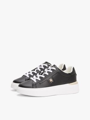 Zapatillas De Cuero Monogram Negro Tommy Hilfiger