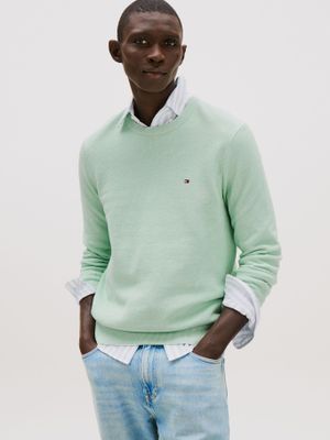 Sweater Essential Structure C-Neck Verde Tommy Hilfiger