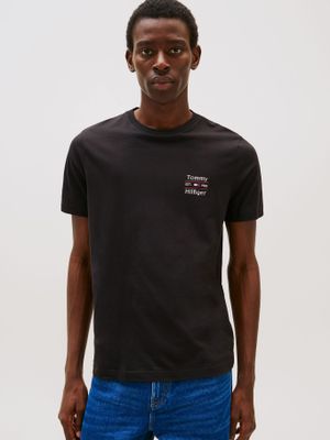 Polera Stack Con Logo Regular Fit Negro Tommy Hilfiger