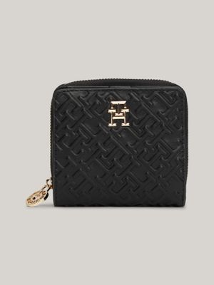 Billetera Con Monograma En Relieve Negro Tommy Hilfiger