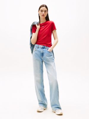 Imagen 2 del producto Polera Slim Fit Con Logo Lineal Rojo XLE Tommy Jeans