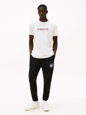 Joggers Slim Con Logo Flag Blanco Tommy Jeans