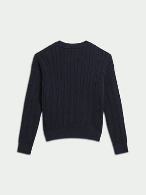 Imagen 2 del producto Sweater Punto Trenzado Corte Amplio Azul Tommy Hilfiger