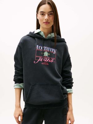 Polerón Hoodie Logo Crest Negro Tommy Jeans