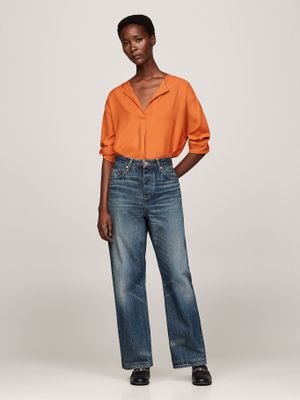 Imagen 2 del producto Blusa Amplia Botón En Relieve Naranjo Tommy Hilfiger