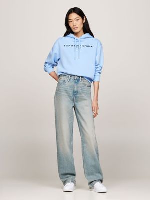 Imagen 2 del producto Polerón Hoodie Con Logo Bordado Celeste Tommy Hilfiger