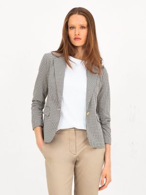 Blazer Con Diseño De Cuadros Beige Tommy Hilfiger
