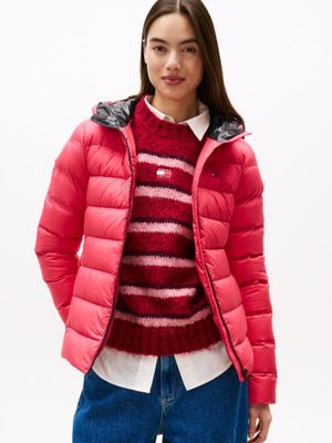 Parka Hooded Acolchada Slim Fit Rosado Tommy Jeans