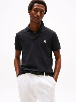 Polo Con Logo De Monogram Negro Tommy Hilfiger
